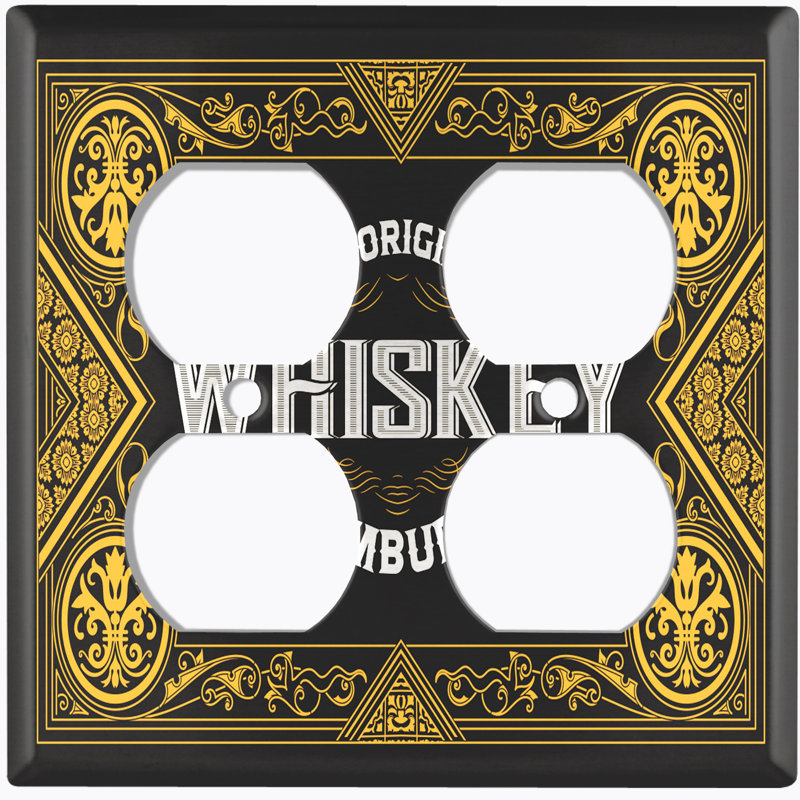 Plaque murale en métal 2 prises Whiskey Original