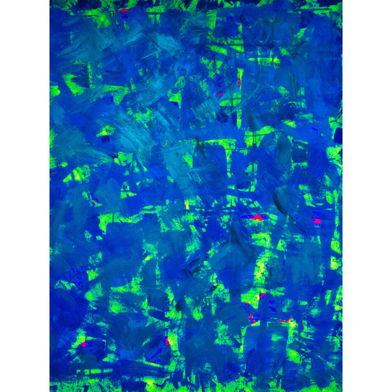 1619A par Drew Gaffney - Peinture, H 21,25 po x l 17,25 po, Papier avec cadre noir