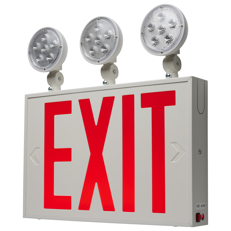 Nuvo Steel Double Sided Emergency Exit Combo Sign