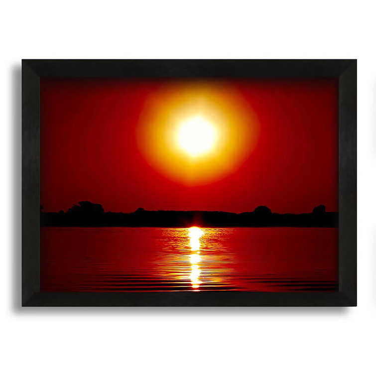 Ebern Designs Orange Lake Sun - Single Picture Frame Print on Canvas ...