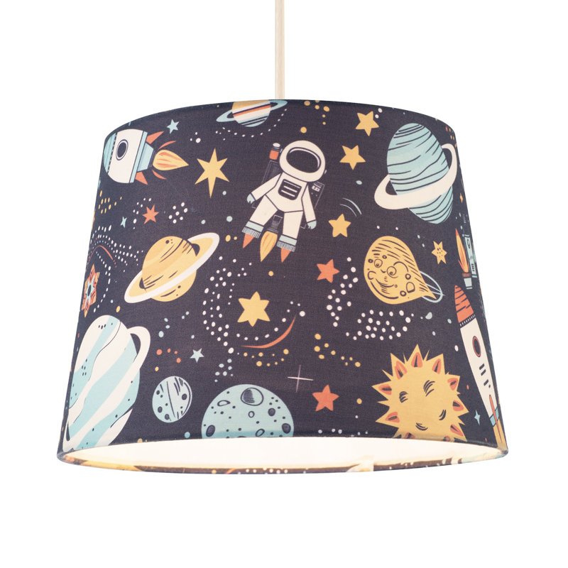 18 cm H Drum Cotton Lamp Shade ( Screw On ) in Blue