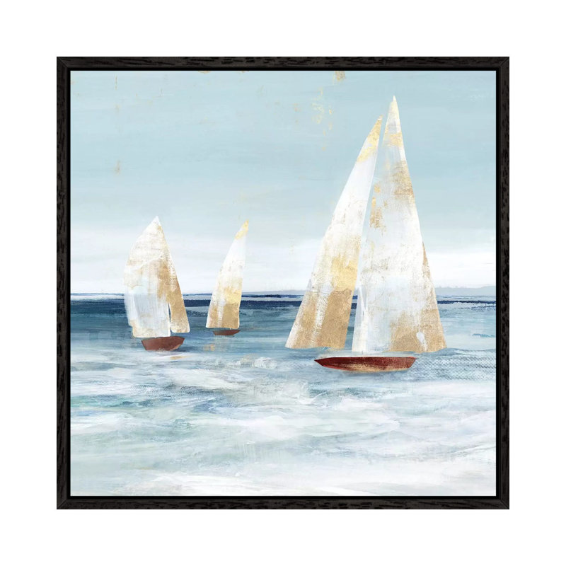 Mainsail by Isabelle Z - Painting on Canvas, Black Framed, 45.72 cm H x 45.72 cm W