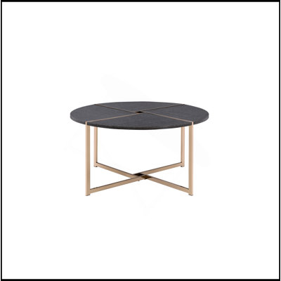 Table basse à finition noire et champagne