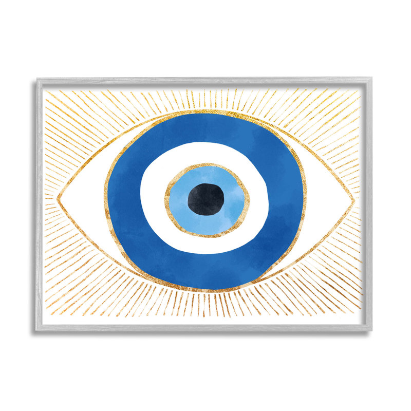 «Evil Eye Glam Rays», art de la giclée encadrée par Ziwei Li, H 24 po x l 30 po x P 1,5 po, Estampe numérique Farmhouse