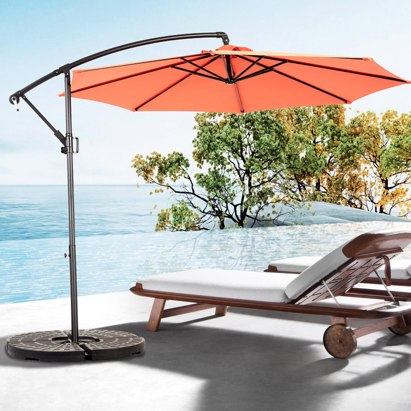 Parasol de patio orange de 10 pi - Abat-jour isolant et isolant pour confort dans la cour arrière - Stabilité extérieure