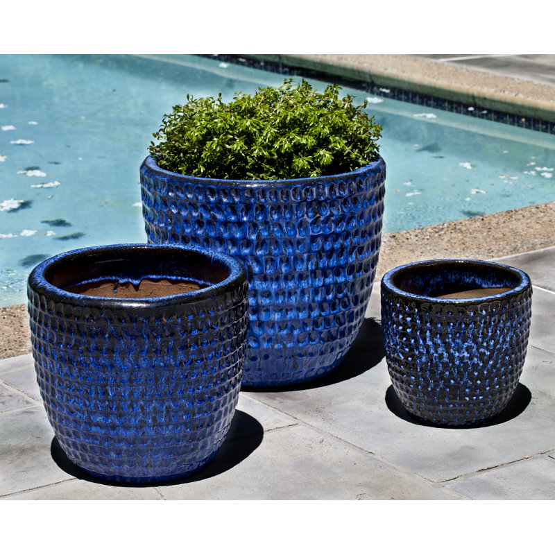 Dimple Handmade Planter, Riviera Blue
