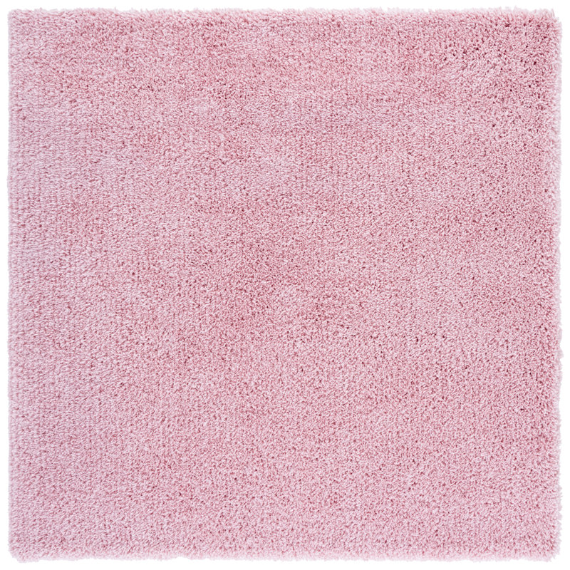 Tapis rose touffeté à la main Slusser, Carré 7 pi