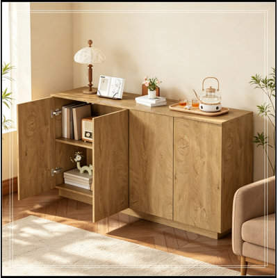 Buffet avec rangement à 4 portes et tablettes réglables