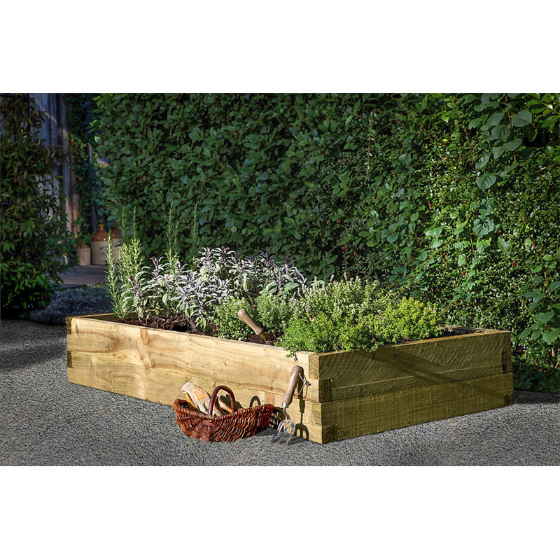 Caledonian Wood Raised Garden Bed, 31.2cm H x 180cm W x 90cm D