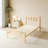 35” High Wooden Platform Bed With Headboard, Minimalist Modern Style, Metal Slat Support , No Box Spring Required-1228863247