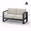 Causeuse d'extérieur, finition noire MP1 avec coussin beige Bay