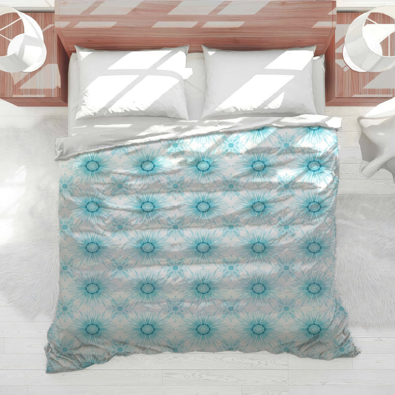 Édredon bleu à motif floral, Twin Extra Long