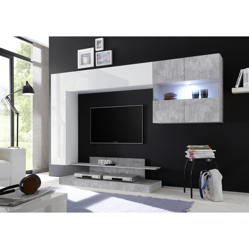 Deborah Unfinished Entertainment Centre for TVs up to 60", White Cement