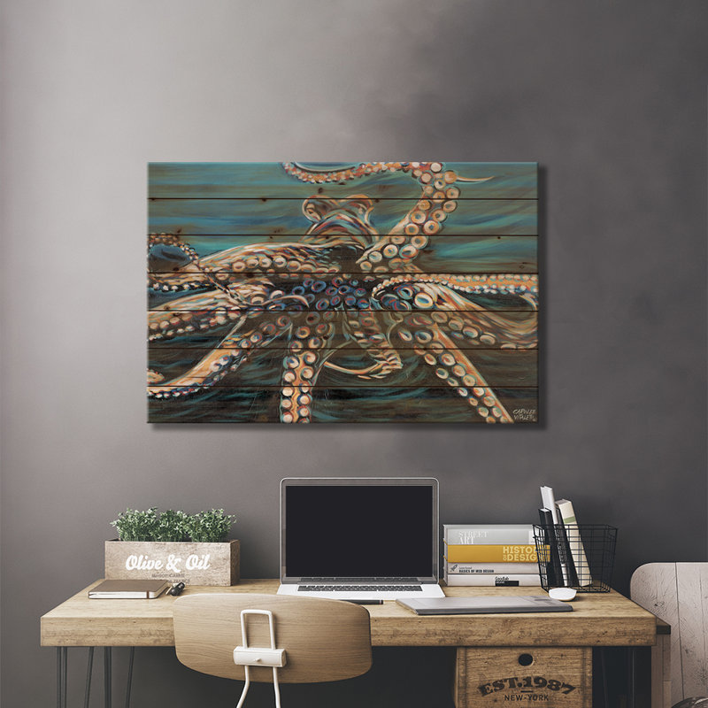 Pieuvre sauvage II, L 26 po x H 18 po