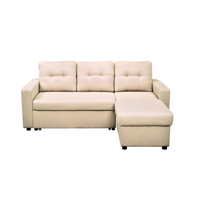 Lit en L beige, canapé modulaire pour 3 salons en beige, canapé-lit confortable
