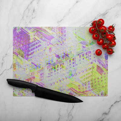 London Roof Tops Glass Chopping Board
