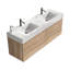 Meuble-lavabo mural moderne Mid-Century avec matériaux durables et tiroirs à fermeture silencieuse Doreli