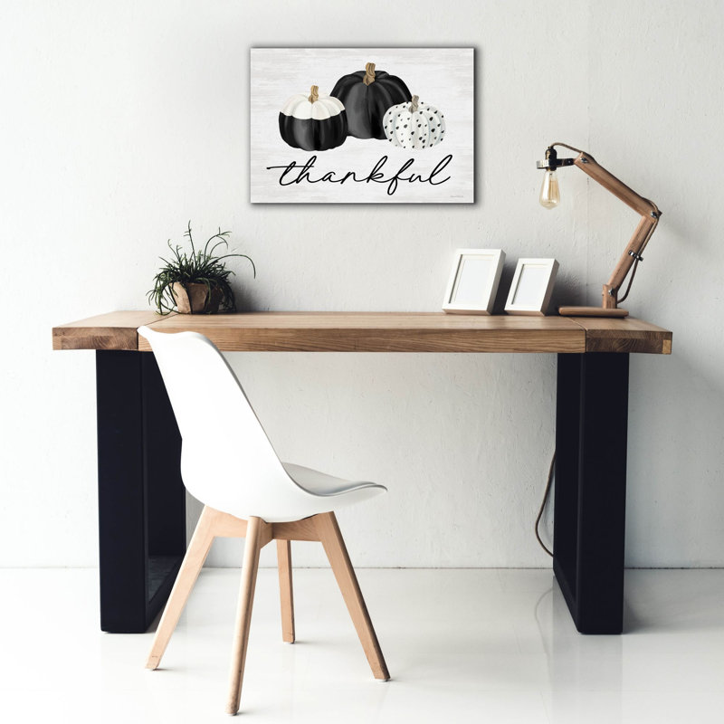  «Thankful», art mural sur toile avec lettres et lignes, 26 po x 18 po