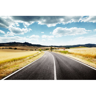 Asphalt Road by IakovKalinin - Wrapped Canvas Print