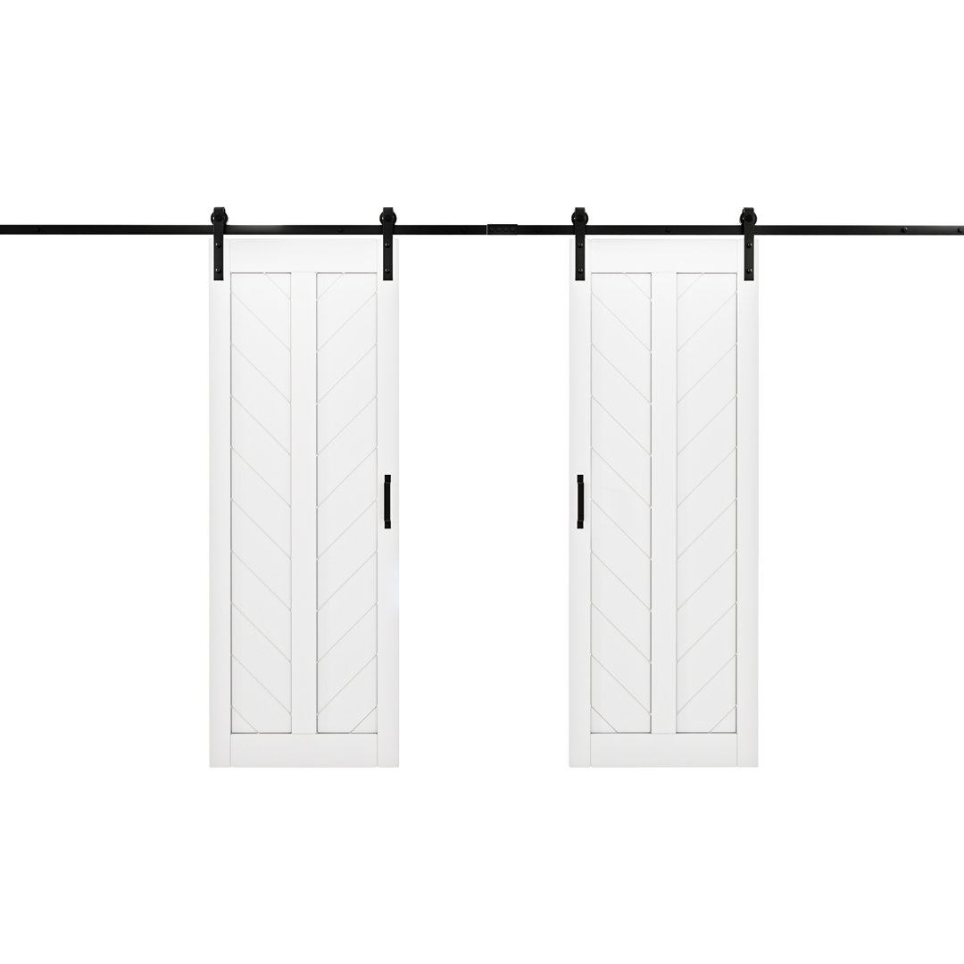 Manufactured Wood Prefinished Double Sliding Barn Door with Installation Hardware Kit ARK DESIGN Door 