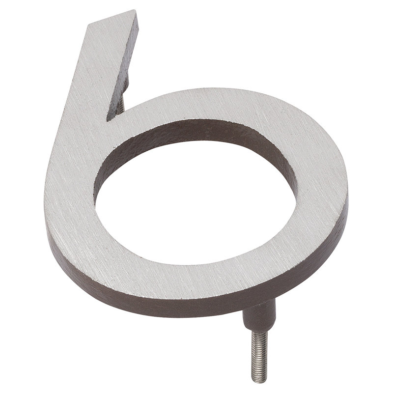 24'' H Metal House Number, Satin Nickel/Roman Bronze, 6