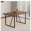 Table de salle à manger rectangulaire avec un dessus spécialement texturé et des pieds en métal noir-902759823