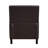 Solid Wood Framed Reclining Chair, Dark Brown, Exposed Feet 1pc Brown Seat, Wood, Foam Padding, Nailhead Trim-1432949344