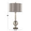 Lampe de table contemporaine en métal brossé 30 "en nickel brossé avec abat-jour gris Joan de Grandview Gallery - ensemble de 2