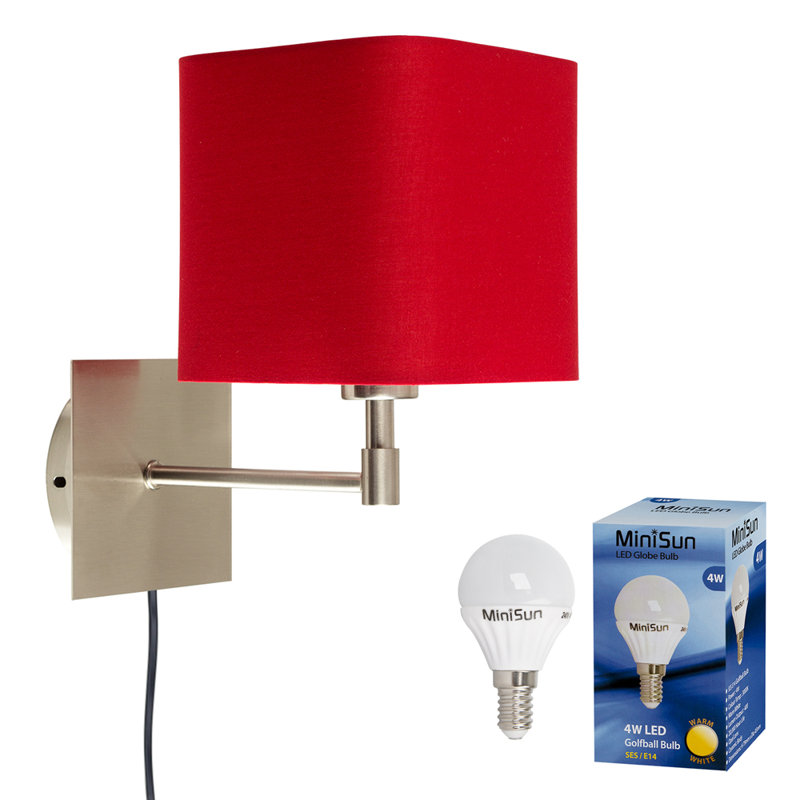 Alsfeld Plug-in Armed Sconce, No, Red
