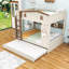 Lit superposé en bois avec tablettes de rangement et lit gigogne-2103496370-2103496372