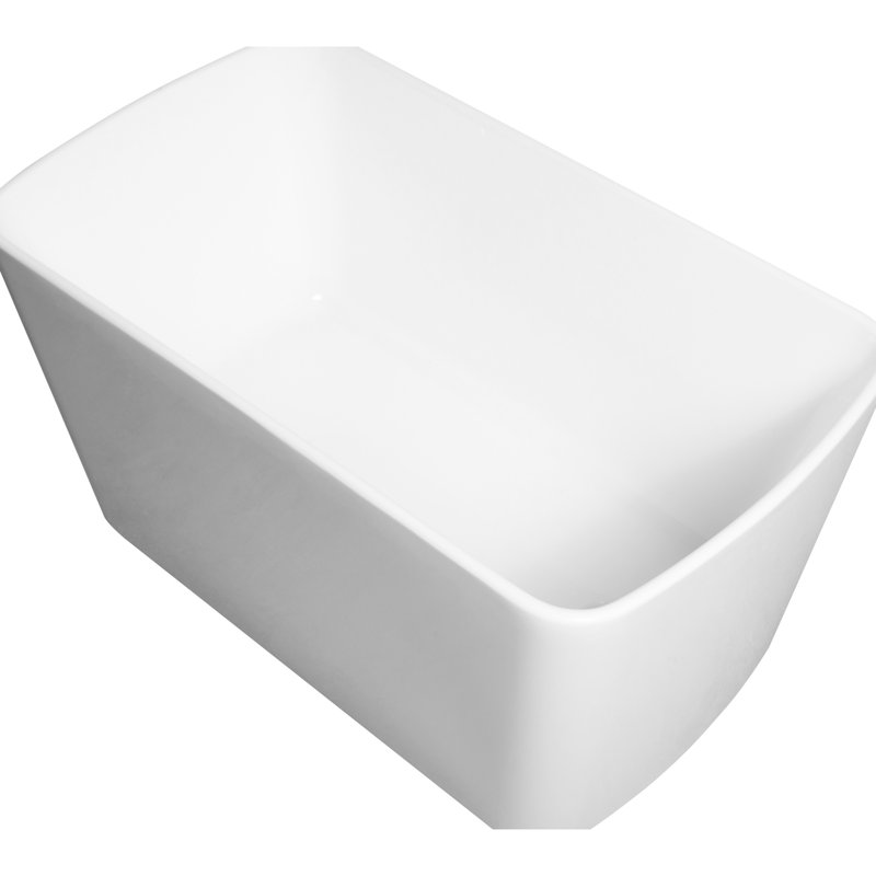 49 - Inch Acrylic Freestanding Soaking Tub, Square Design, Overflow, Comfortable Bathing Feeling, Easy Installation Guide Experience, Process
