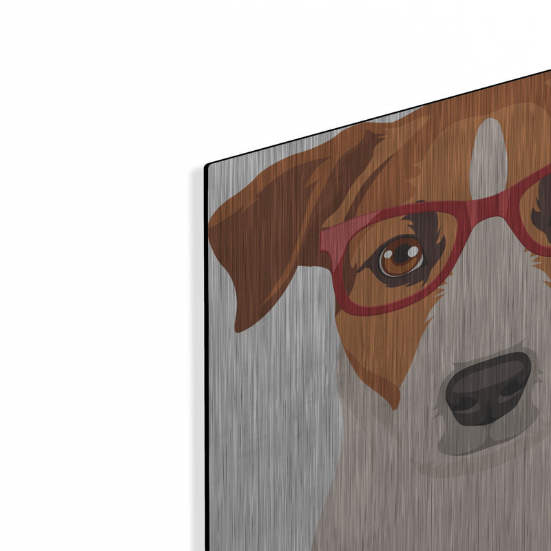 «Jack Russell Terrier portant des lunettes de hipster» par les affiliés Furbaby, H 12 po x l 12 po