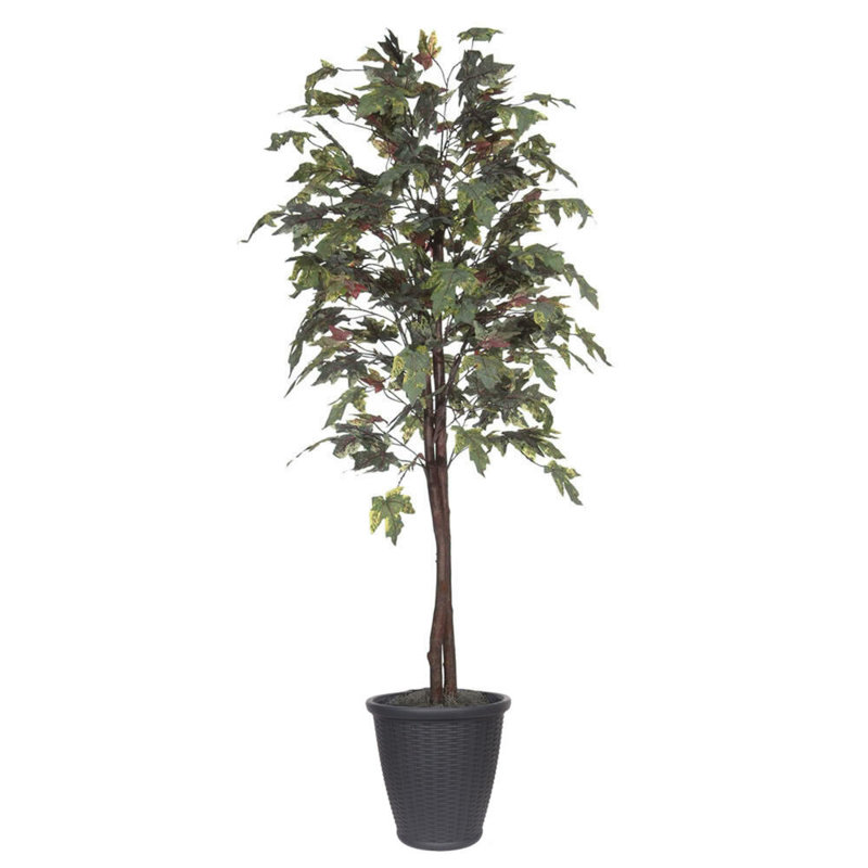 Érable artificiel en pot 72 po, gris