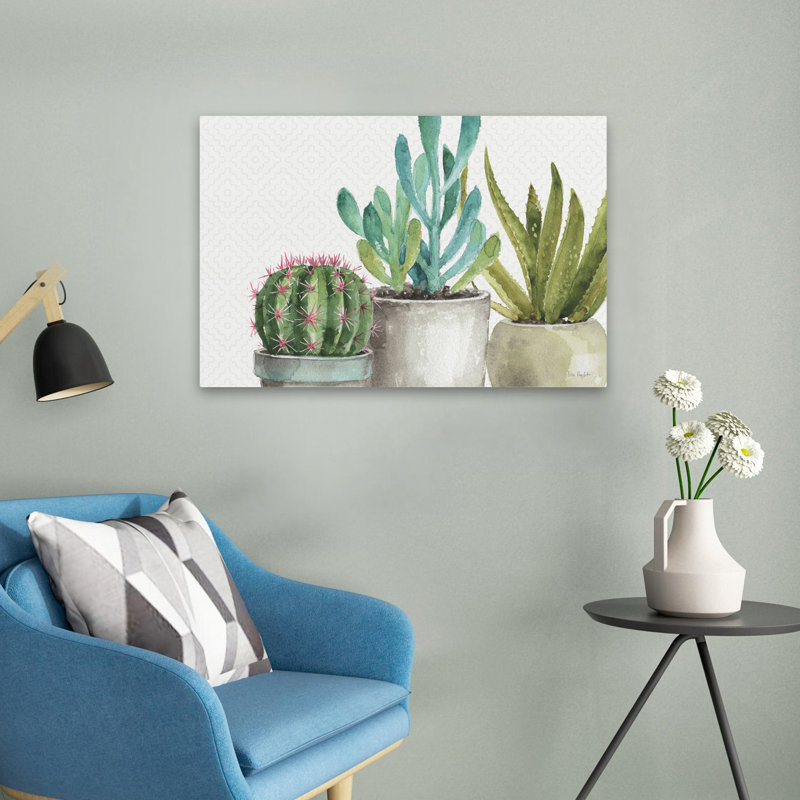 Mélange de verts XXXIV - Cactus, cactus, diamants, éléments naturels, art, H 16 po x l 24 po
