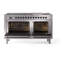 Cuisinière à double combustible ILVE Nostalgie II Series 60 po avec 9 brûleurs scellés et plaque de cuisson (gaz naturel, porte vitrée)-1686458115-1686458127