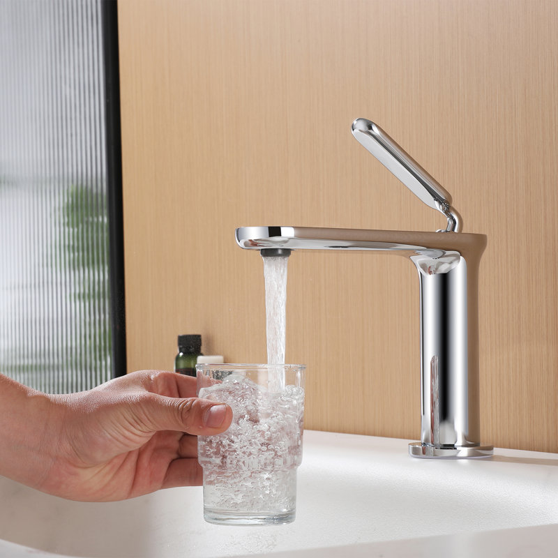 5" Height Modern Single Handle Vessel Sink Bathroom Faucet, Chrome