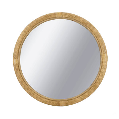 Miroir rond en rotin 31,9 po