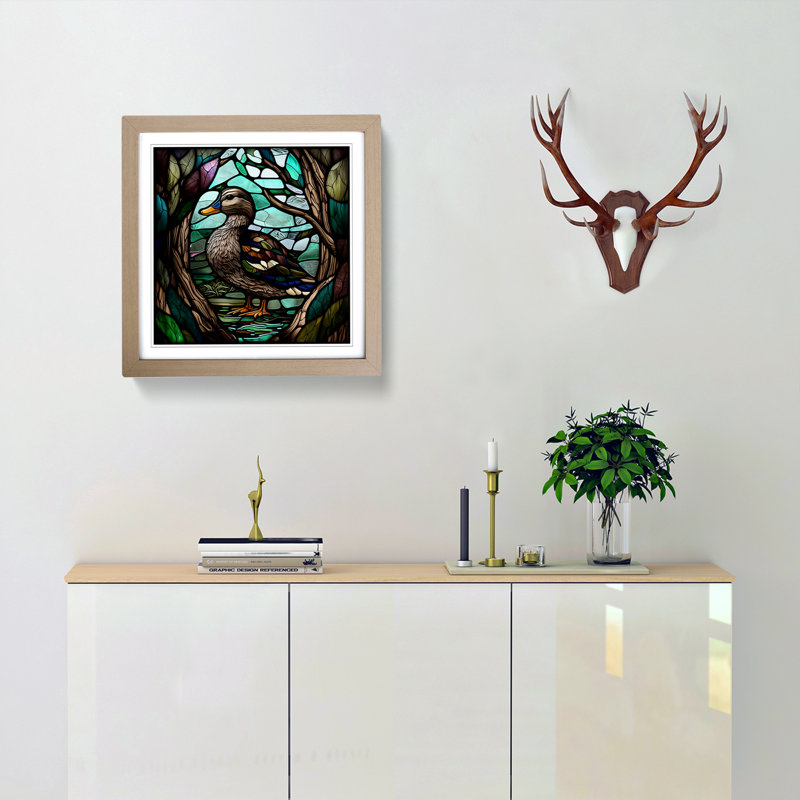 Single Picture Frame Print on Wood, Oak