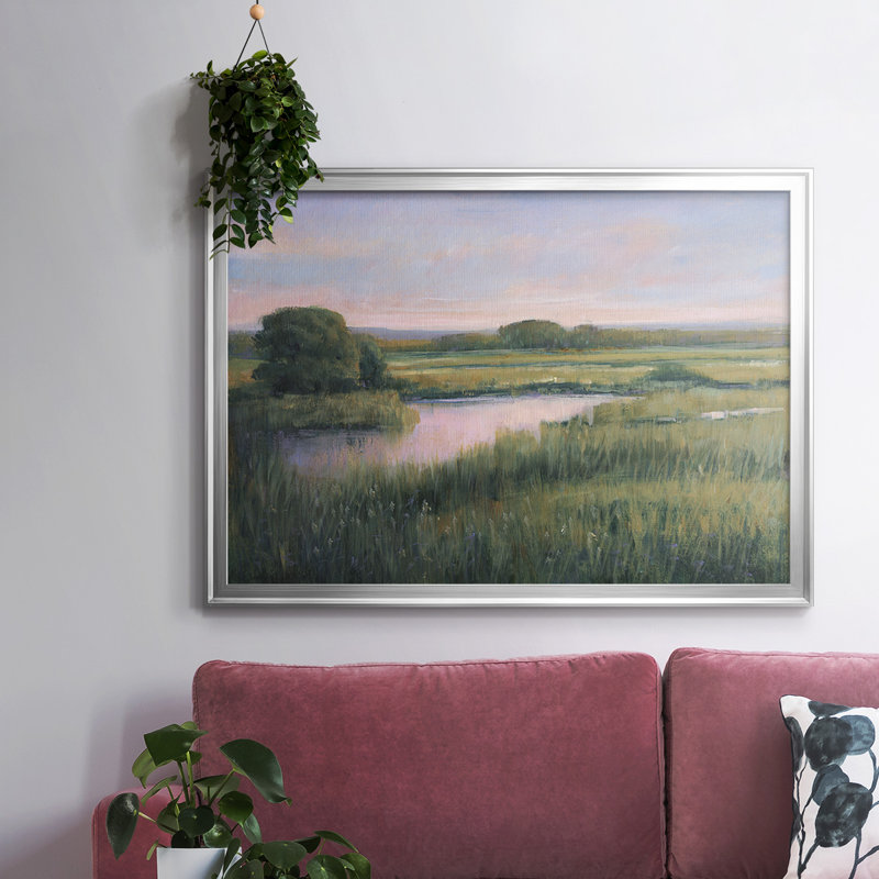 Spring Marsh I, reproduction d'art sur toile, Argent, H 26 po x l 38 po x P 1,5 po