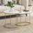 Golden Marble Pattern Nesting Tables - Set Of 2 Stacking Side Tables For Living Room, Balcony, And Office Decor, Golden