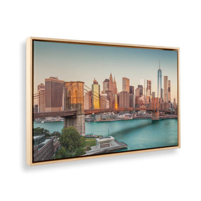 Iconic Manhattan Bridge Canvas Print in a Frame