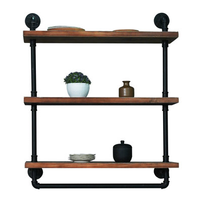 Hayka 3 Piece Pine Floating Shelf