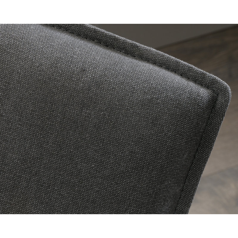 Twinar 26.77" Wide Lounge Chair, Charcoal Gray Fabric, Black/Light Brown