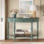 Console demi-lune en bois massif avec tiroir et tablette-537646100