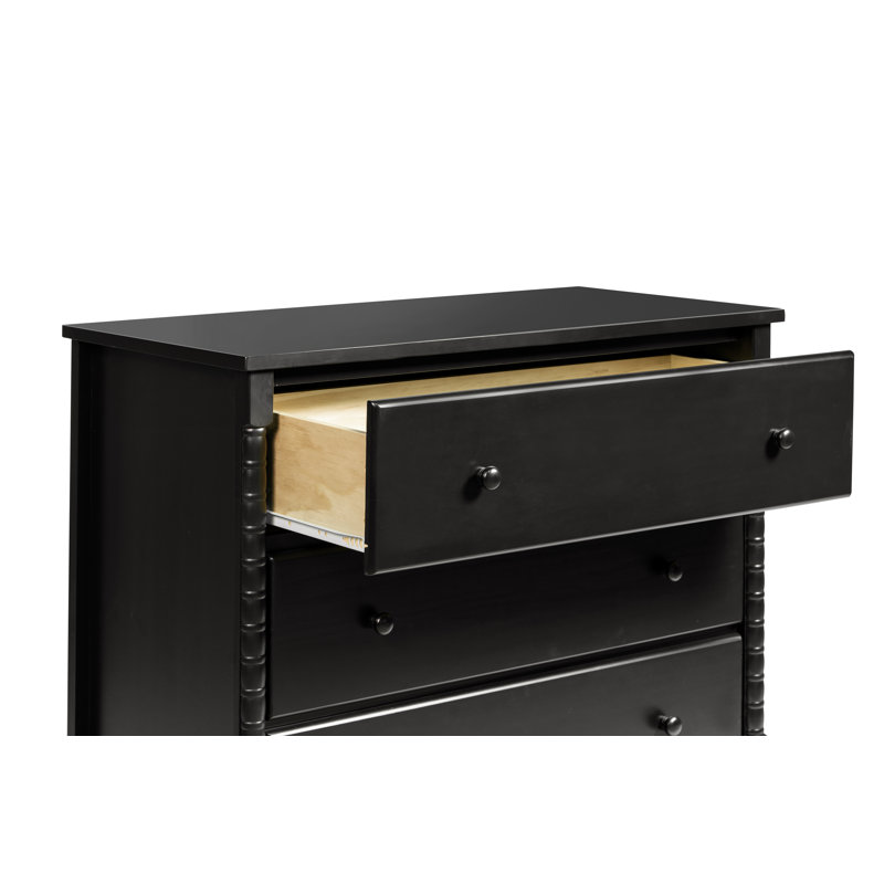 Jenny Lind 3-Drawer Dresser, Ebony Black