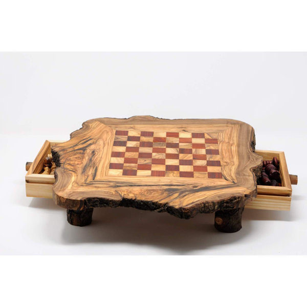 Buy Resin and Live Edge Olive Wooden Chess Board Rustic Chess Online in  India 