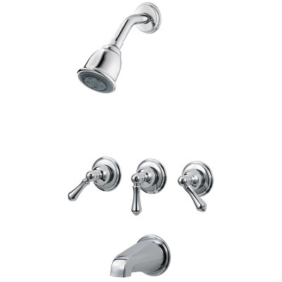 3-Handle Thermostatic Tub and Shower Faucet with Trim