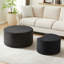 Ensemble de 2 tables basses emboîtables, ensemble de 2 tables basses rondes rembourrées pour le salon, table d'appoint ronde moderne en mousse avec repose-pieds, sans assemblage-1044232913