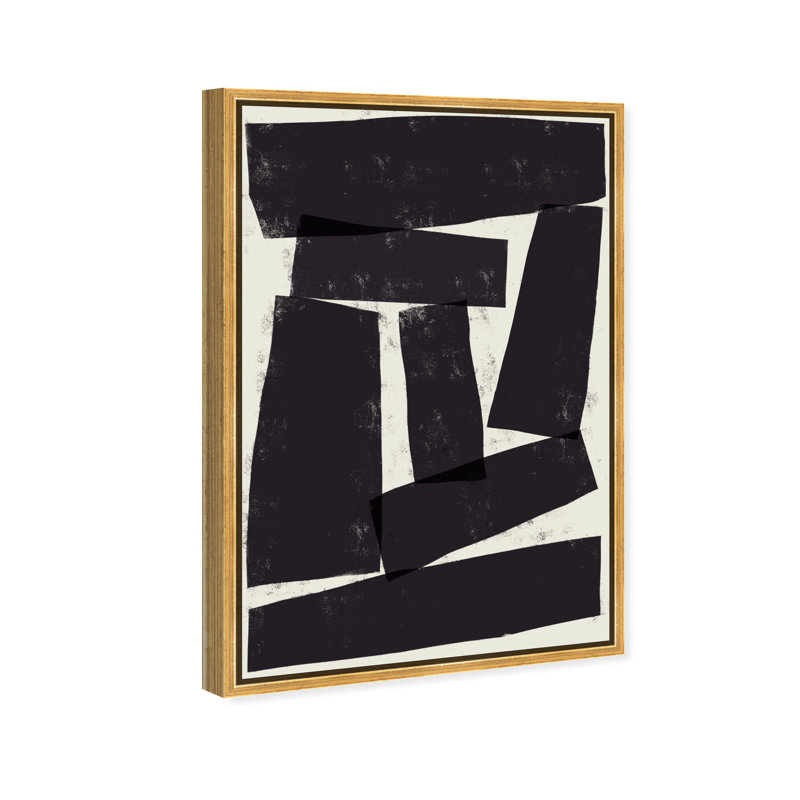 Black And White 2 Canvas Abstract Print by Oliver Gal, Black Frame, 10 x 15, 31"H x 21"W, Gold Frame