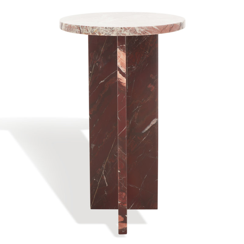 Devlin Marble Drink Table, Red